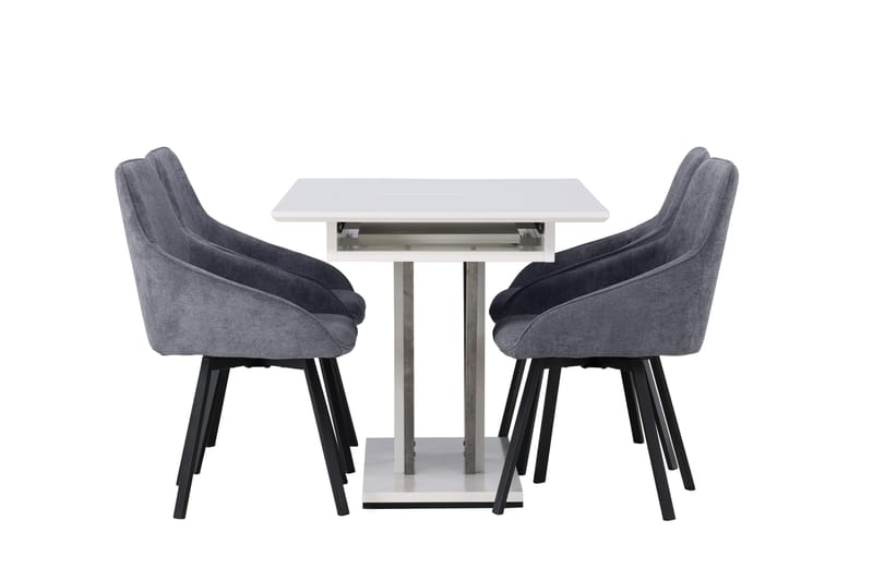 Disa Matgrupp 120 cm Rektangulär med 4 Rosie stolar - Svart - Möbler - Bord & matgrupper - Matgrupper