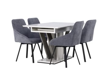 Disa Matgrupp 120 cm Rektangulär med 4 Rosie stolar - Svart - Möbler - Bord & matgrupper - Matgrupper