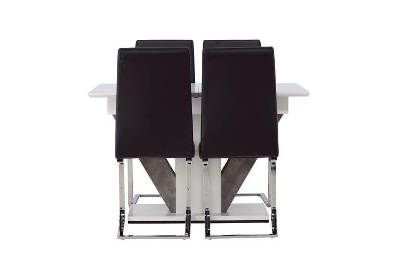 Disa Matgrupp 120 cm Rektangulär med 4 Tempo stolar, Svart