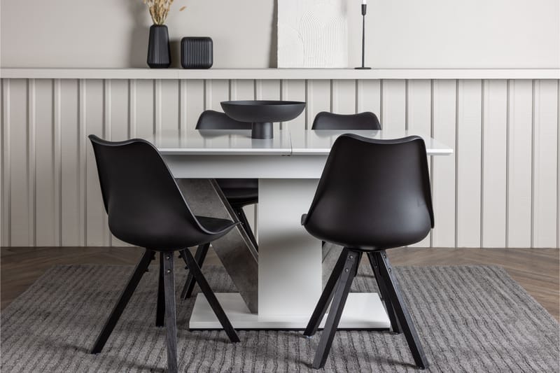 Disa Matgrupp 120 cm Rektangulär med 4 Zeno stolar - Svart - Möbler - Bord & matgrupper - Matgrupper