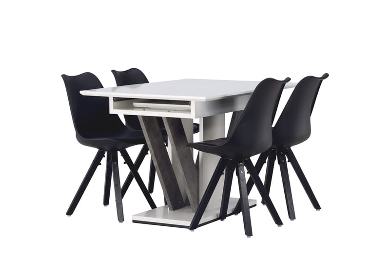 Disa Matgrupp 120 cm Rektangulär med 4 Zeno stolar - Svart - Möbler - Bord & matgrupper - Matgrupper