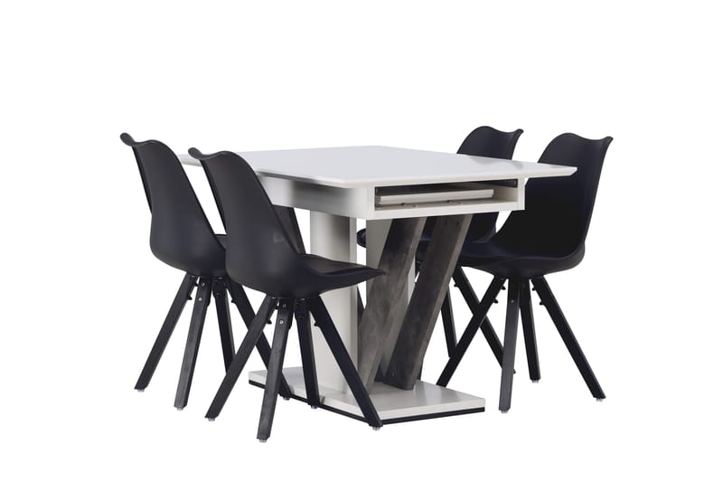 Disa Matgrupp 120 cm Rektangulär med 4 Zeno stolar - Svart - Möbler - Bord & matgrupper - Matgrupper