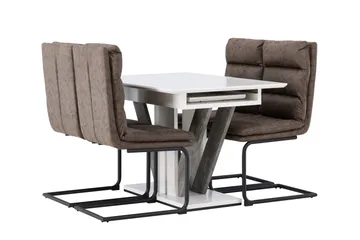 Disa Matgrupp 120 cm Rektangulär med 4 Zizo stolar - Brun - Möbler - Bord & matgrupper - Matgrupper