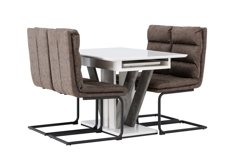 Disa Matgrupp 120 cm Rektangulär med 4 Zizo stolar - Brun - Möbler - Bord & matgrupper - Matgrupper