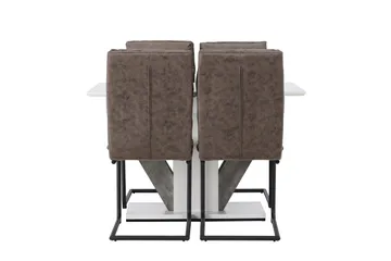Disa Matgrupp 120 cm Rektangulär med 4 Zizo stolar - Brun - Möbler - Bord & matgrupper - Matgrupper