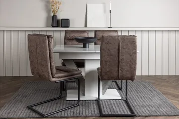 Disa Matgrupp 120 cm Rektangulär med 4 Zizo stolar - Brun - Möbler - Bord & matgrupper - Matgrupper