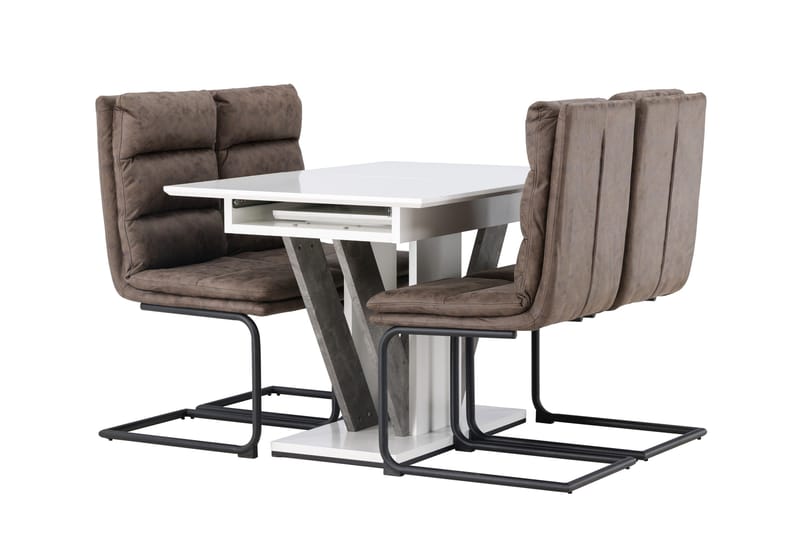Disa Matgrupp 120 cm Rektangulär med 4 Zizo stolar - Brun - Möbler - Bord & matgrupper - Matgrupper