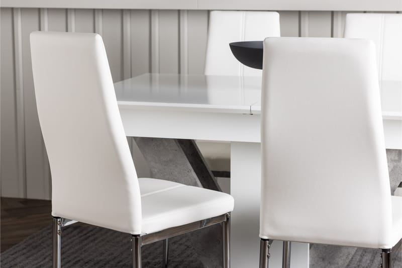 Disa Matgrupp 120 cm Rektangulär med 4 Pastill stolar - Vit - Möbler - Bord & matgrupper - Matgrupper