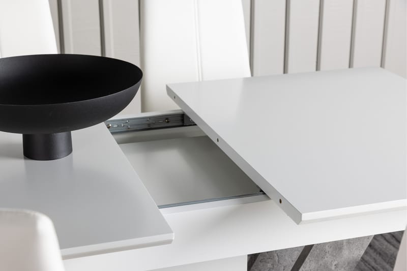 Disa Matgrupp 120 cm Rektangulär med 4 Pastill stolar - Vit - Möbler - Bord & matgrupper - Matgrupper