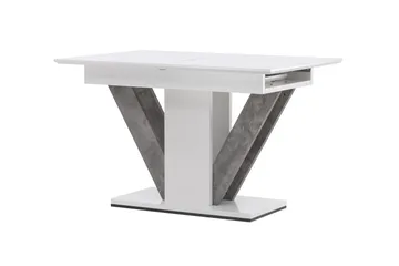 Disa Utdragbart Rektangulärt Matbord 120–160 cm med Betongutseende - Vit - Möbler - Bord & matgrupper - Matbord & köksbord
