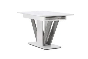 Disa Utdragbart Rektangulärt Matbord 120–160 cm med Betongutseende - Vit - Möbler - Bord & matgrupper - Matbord & köksbord
