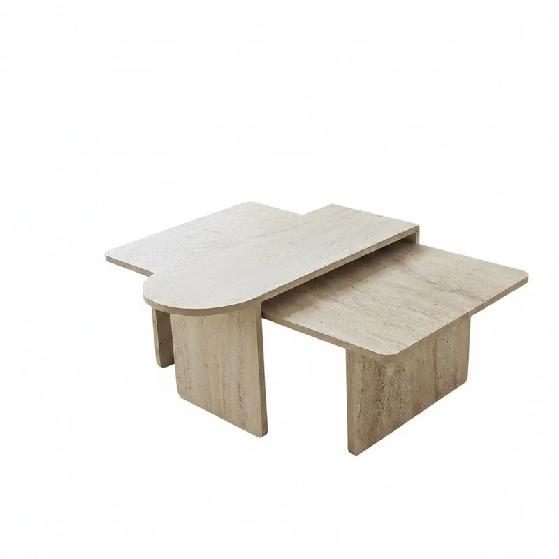 Djarhint Soffbordsset 82 cm - Brons och travertin - Möbler - Bord & matgrupper - Soffbord