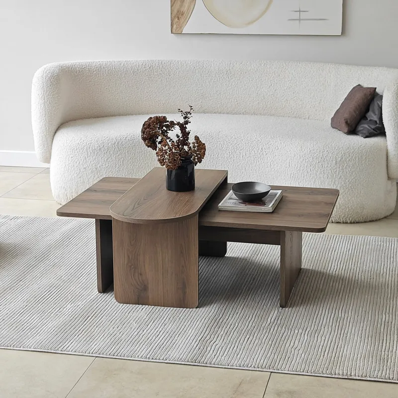 Djarhint Soffbordsset 82 cm - Brons och valnöt - Möbler - Bord & matgrupper - Soffbord