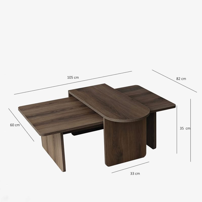 Djarhint Soffbordsset 82 cm - Brons och valnöt - Möbler - Bord & matgrupper - Soffbord