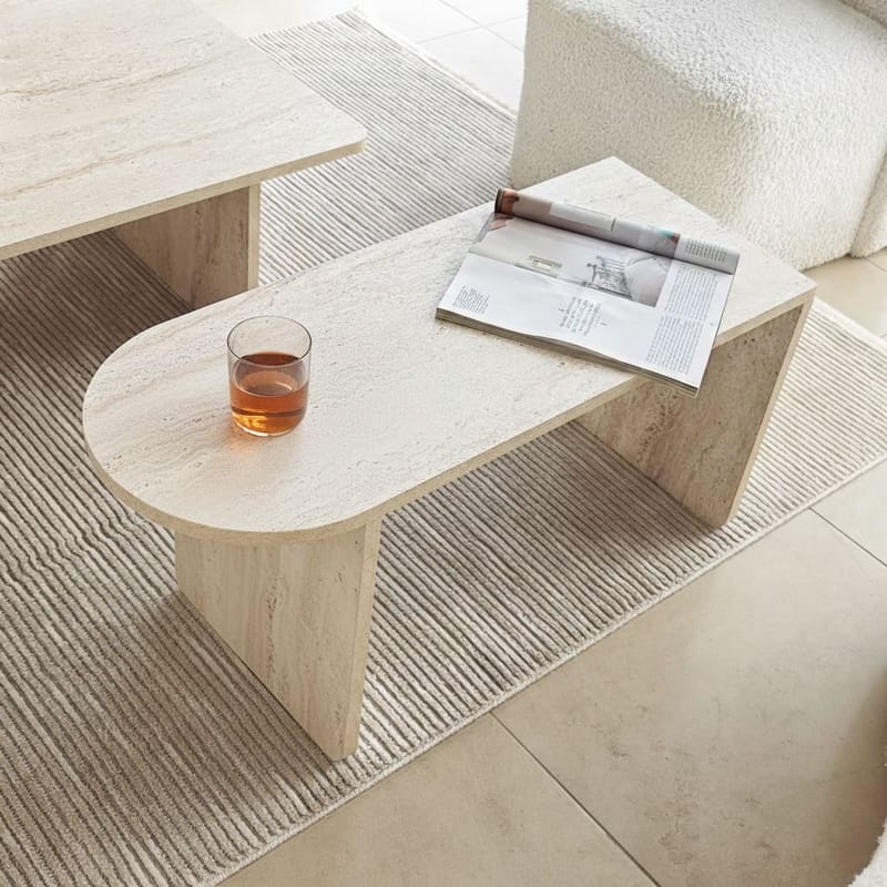 Djarhint Soffbordsset 82 cm - Brons/Travertin - Möbler - Bord & matgrupper - Soffbord