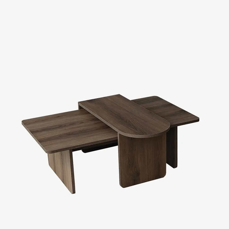 Djarhint Soffbordsset 82 cm, Brons/valnöt