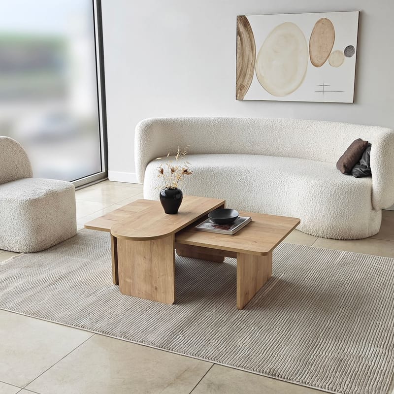 Djarhint Soffbordsset 82 cm - Bronze och Sapphire Oak - Möbler - Bord & matgrupper - Soffbord