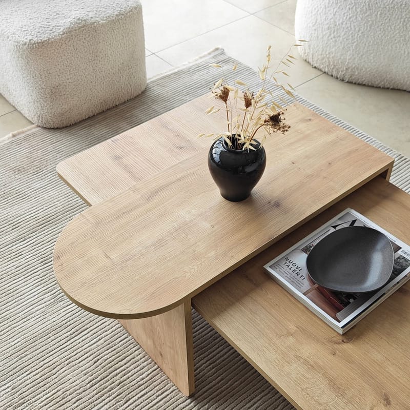 Djarhint Soffbordsset 82 cm - Bronze och Sapphire Oak - Möbler - Bord & matgrupper - Soffbord