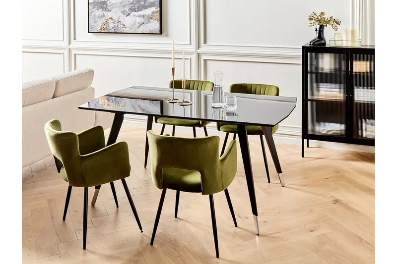 Dolbeau Matbord 90x160 cm - Svart/Silver - Möbler - Bord & matgrupper - Matbord & köksbord