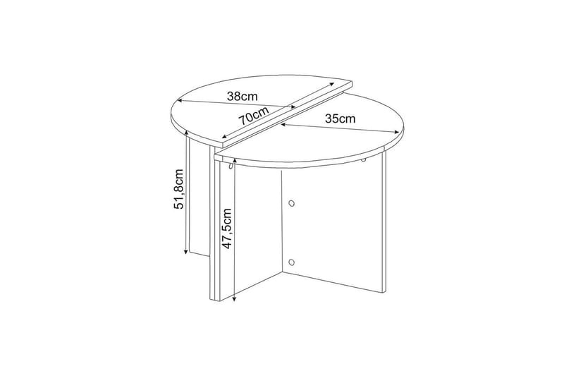 Dolcer Soffbord 70 cm - Natur/Grå - Möbler - Bord & matgrupper - Soffbord