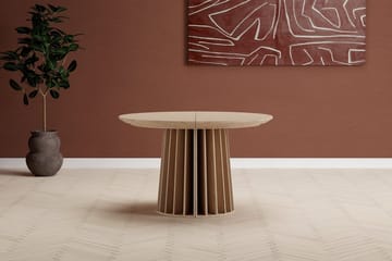 Dope Utdragbart Runt Matbord 120–210 cm i Trä med Ekutseende - Beige - Möbler - Bord & matgrupper - Matbord & köksbord