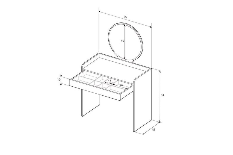 Dralen Sminkbord 90 cm - Multifärgad - Möbler - Bord & matgrupper - Sminkbord & toalettbord