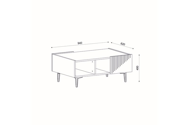 Draw Soffbord 94 cm Vit/Svart - Hanah Home - Möbler - Bord & matgrupper - Soffbord