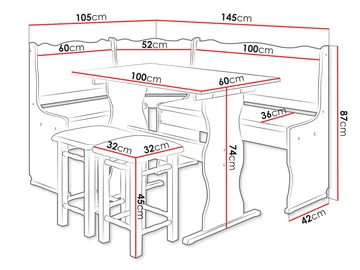 Drosbacken 7-sits Matgrupp för kök - Ljusbrunt trä och antracitfärgad klädsel - Möbler - Bord & matgrupper - Matgrupper