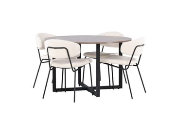 Durango Matbord 120 cm Rund med 4 Chico Matstol - Möbler - Bord & matgrupper - Matgrupper