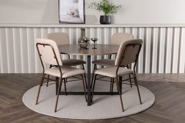 Durango Matbord 120 cm Rund med 4 Seda Matstol - Möbler - Bord & matgrupper - Matgrupper