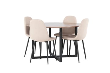 Durango Matbord 120 cm Rund med 4 Polar Matstol - Möbler - Bord & matgrupper - Matgrupper