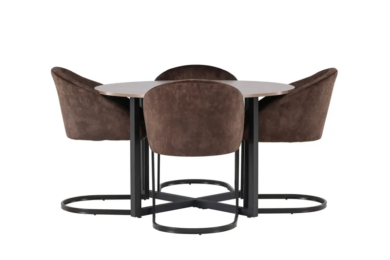 Durango Matgrupp 120 cm Rund med 4 Evening Stolar, undefined