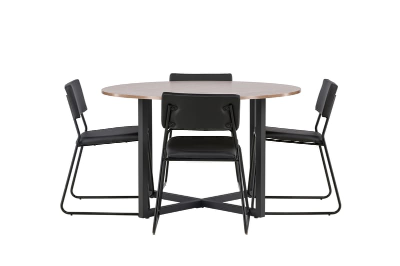Durango Matgrupp 120 cm Rund med 4 Kenth Stolar - Valnöt - Möbler - Bord & matgrupper - Matgrupper