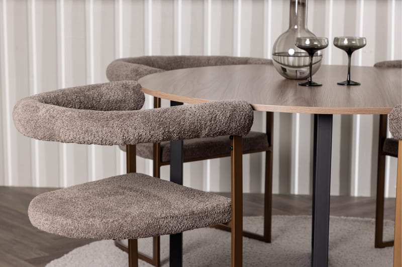 Durango Matgrupp 120 cm Rund med 4 Morning Stolar - Valnöt - Möbler - Bord & matgrupper - Matgrupper