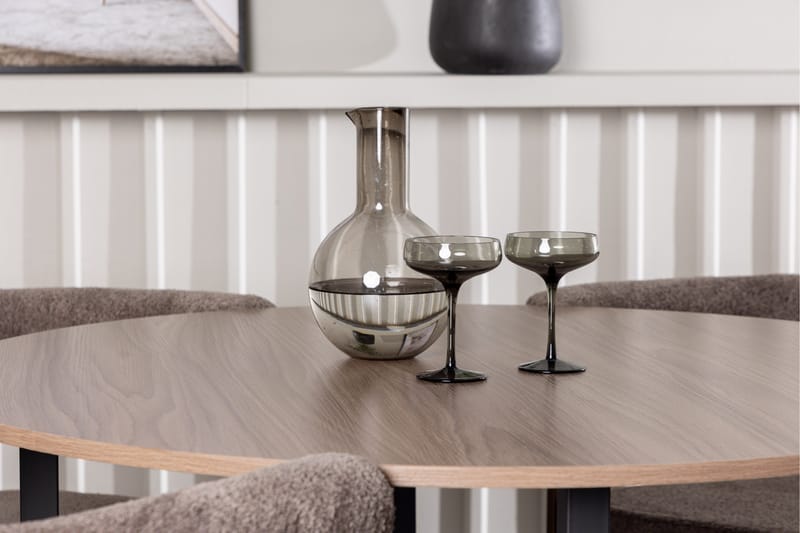 Durango Matgrupp 120 cm Rund med 4 Morning Stolar - Valnöt - Möbler - Bord & matgrupper - Matgrupper