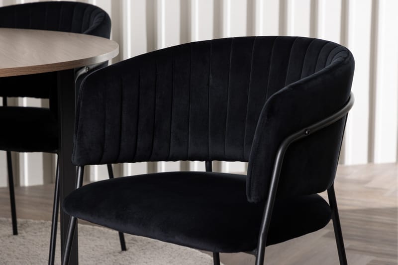 Durango Matgrupp 120 cm Rund med 4 Selma Stolar - Valnöt - Möbler - Bord & matgrupper - Matgrupper