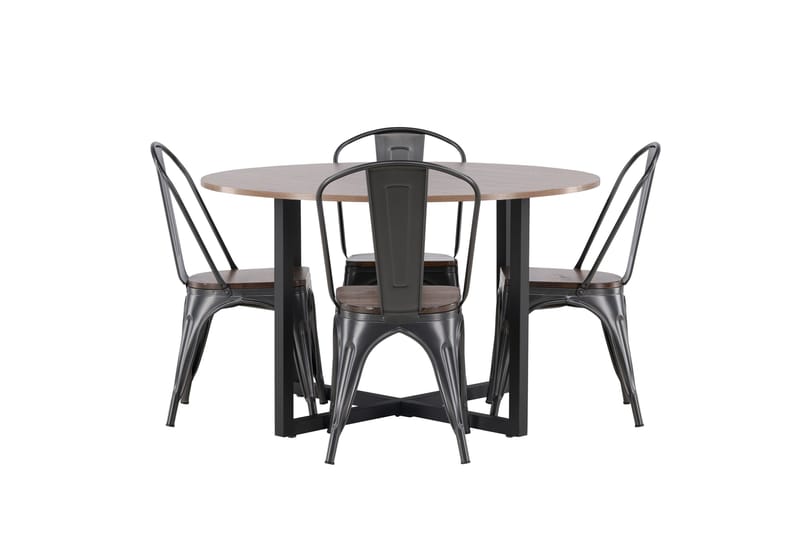 Durango Matgrupp 120 cm Rund med 4 Tempe Stolar - Valnöt - Möbler - Bord & matgrupper - Matgrupper