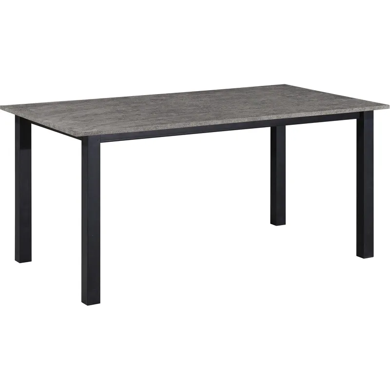 Durham Matbord 160x90 cm, Betonggrå och svart