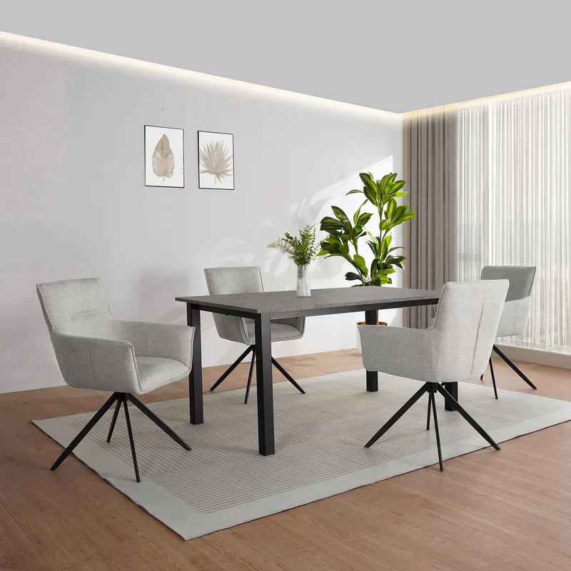 Durham Matbord 160x90 cm - Betonggrå och svart - Möbler - Bord & matgrupper - Matbord & köksbord
