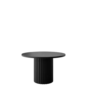 Durvan Runt Soffbord med Ribbad Pelare 67 cm i Trä - Svart - Möbler - Bord & matgrupper - Soffbord