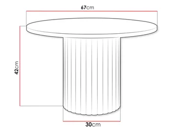 Durvan Runt Soffbord med Ribbad Pelare 67 cm i Trä - Vit - Möbler - Bord & matgrupper - Soffbord