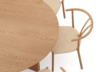 Edda Matgrupp runt 130 cm Ek med 6 Elysia Matstolar - Ek - Möbler - Bord & matgrupper - Matgrupper