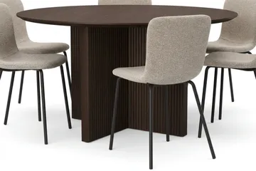 Edda Matgrupp runt 130 cm Rökt Ek med 6 Katy Matstolar - Rökt ek - Möbler - Bord & matgrupper - Matgrupper