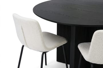 Edda Matgrupp runt 130 cm Svart med 6 Katy Matstolar - Svartlaserad ek - Möbler - Bord & matgrupper - Matgrupper