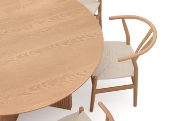 Edda Matgrupp runt 150 cm Ek med 6 Dastoori Matstolar - Ek - Möbler - Bord & matgrupper - Matgrupper