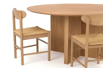 Edda Matgrupp runt 150 cm Ek med 6 Malte Matstolar - Ek - Möbler - Bord & matgrupper - Matgrupper