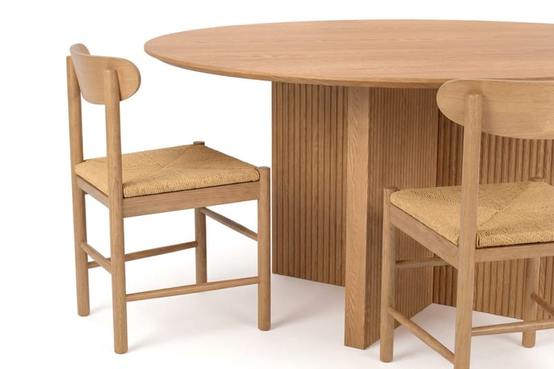 Edda Matgrupp runt 150 cm Ek med 6 Malte Matstolar - Möbler - Bord & matgrupper - Matgrupper