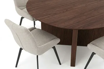 Edda Matgrupp runt 150 cm Valnöt med 6 Mora Matstolar - Valnöt - Möbler - Bord & matgrupper - Matgrupper