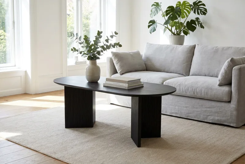 Edda Soffbord Oval 120 cm - Svart - Möbler - Bord & matgrupper - Soffbord