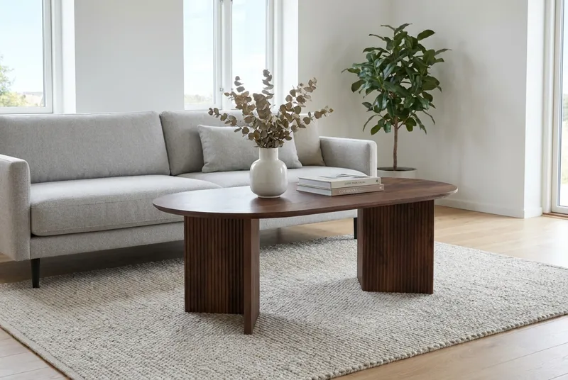 Edda Soffbord Oval 120 cm - Valnöt - Möbler - Bord & matgrupper - Soffbord
